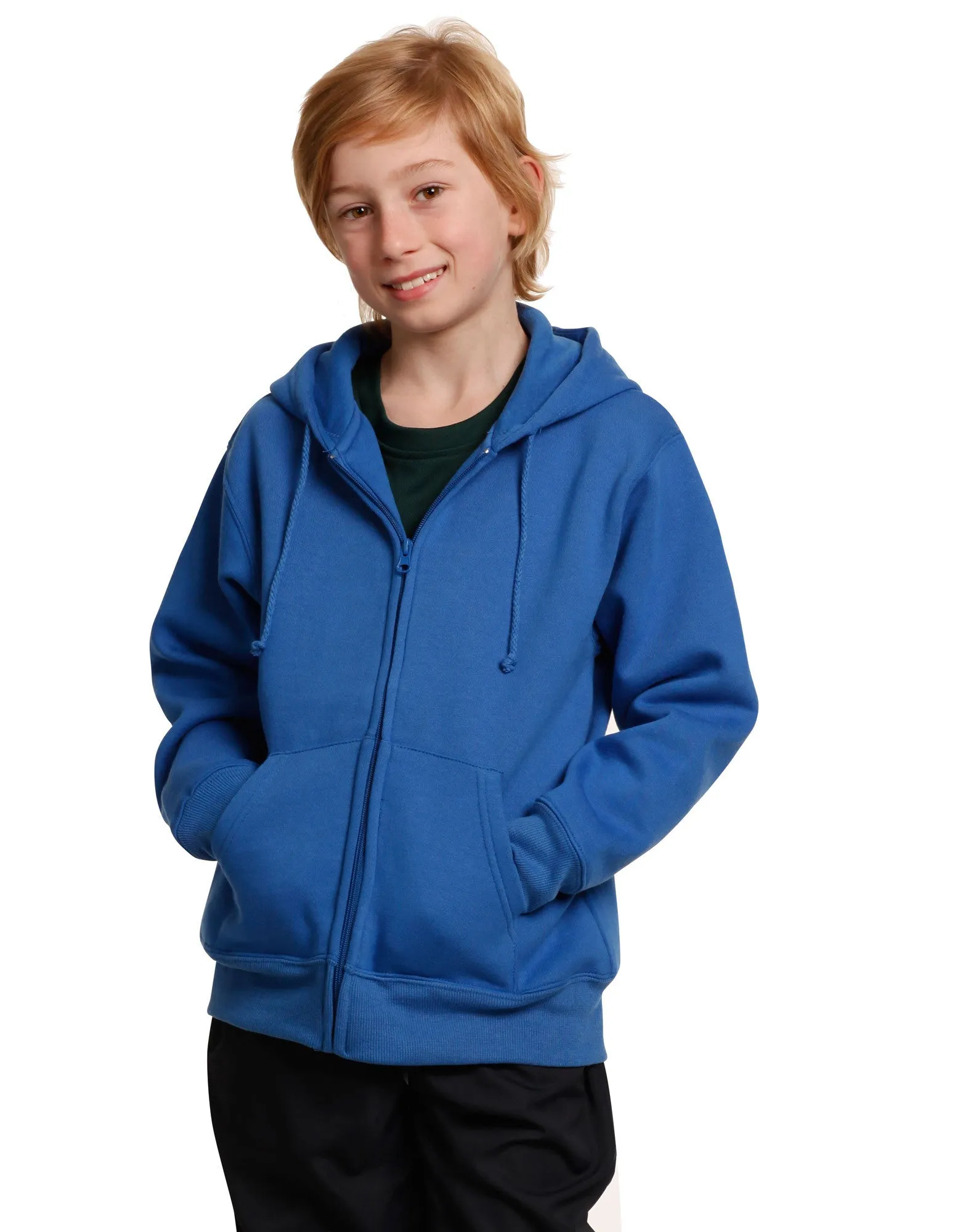 Winning Spirit Kids' Double Bay Full Zip Fleecy Hoodie (FL03K)