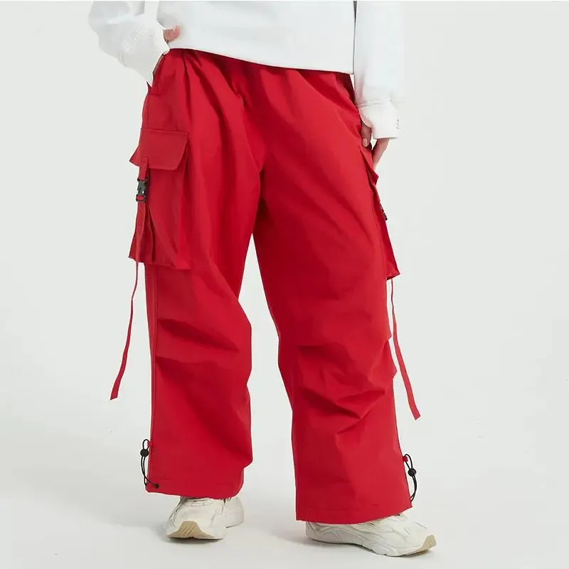 Winter Loose Fit Ski Pants Thicken Warm Outdoor Snow Pants