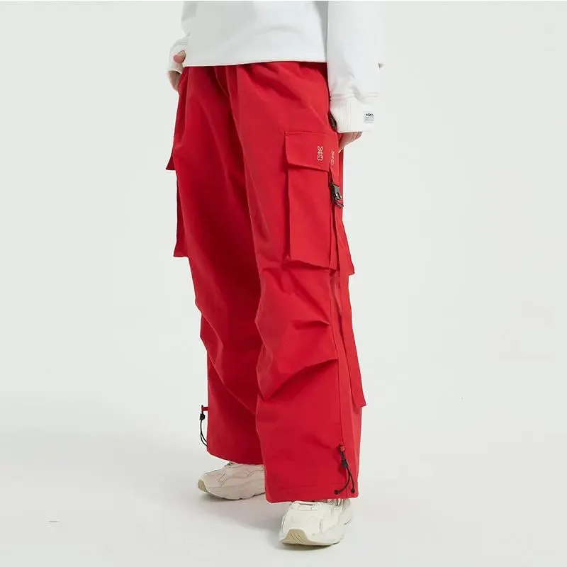Winter Loose Fit Ski Pants Thicken Warm Outdoor Snow Pants