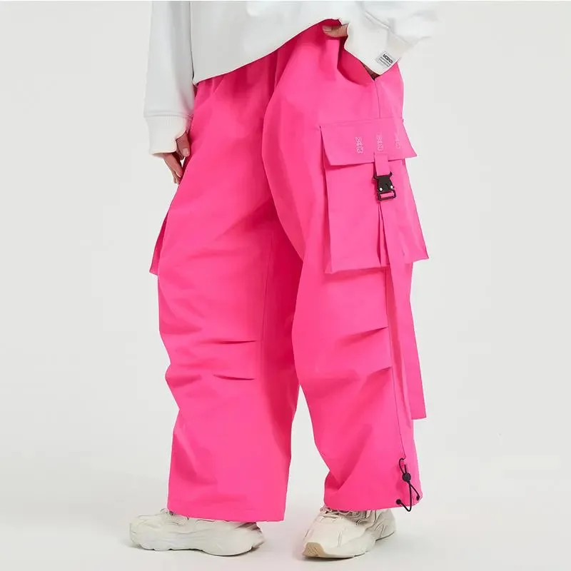 Winter Loose Fit Ski Pants Thicken Warm Outdoor Snow Pants