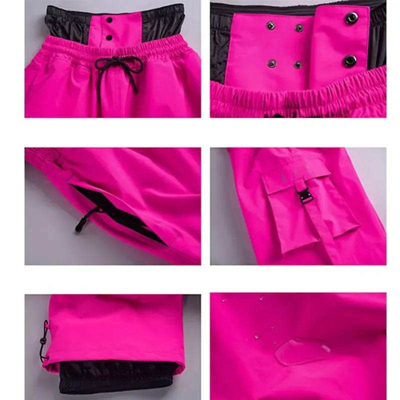 Winter Loose Fit Ski Pants Thicken Warm Outdoor Snow Pants