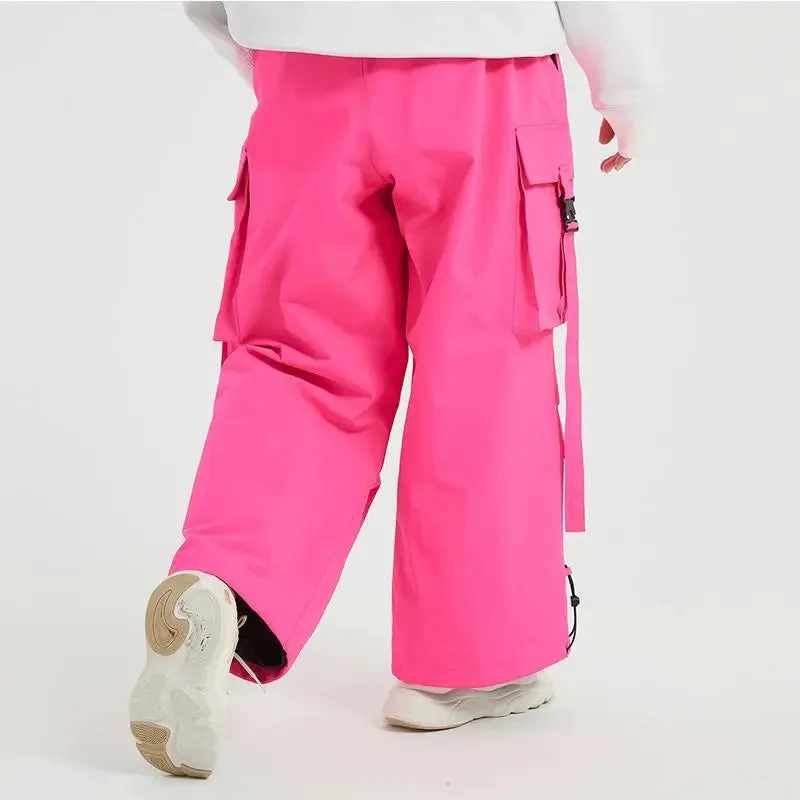 Winter Loose Fit Ski Pants Thicken Warm Outdoor Snow Pants