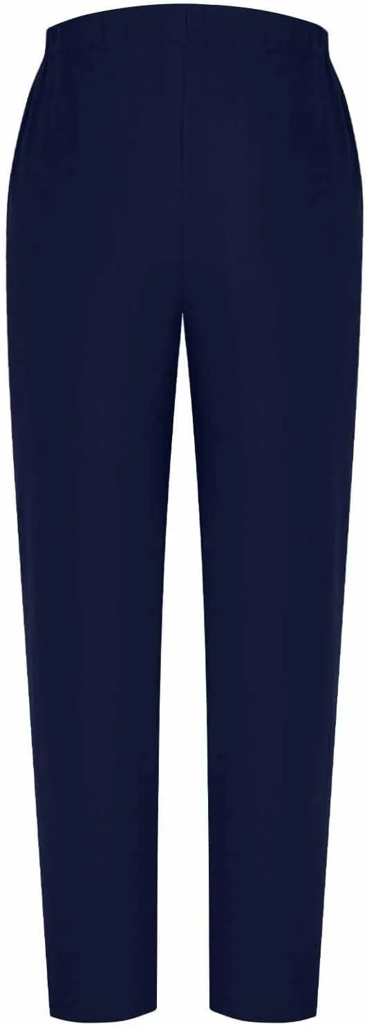 Women Casual Straight Leg Pants Fashion Side Button Cotton Linen Pant Elastic Waist Pocket Trousers Summer Outfits
