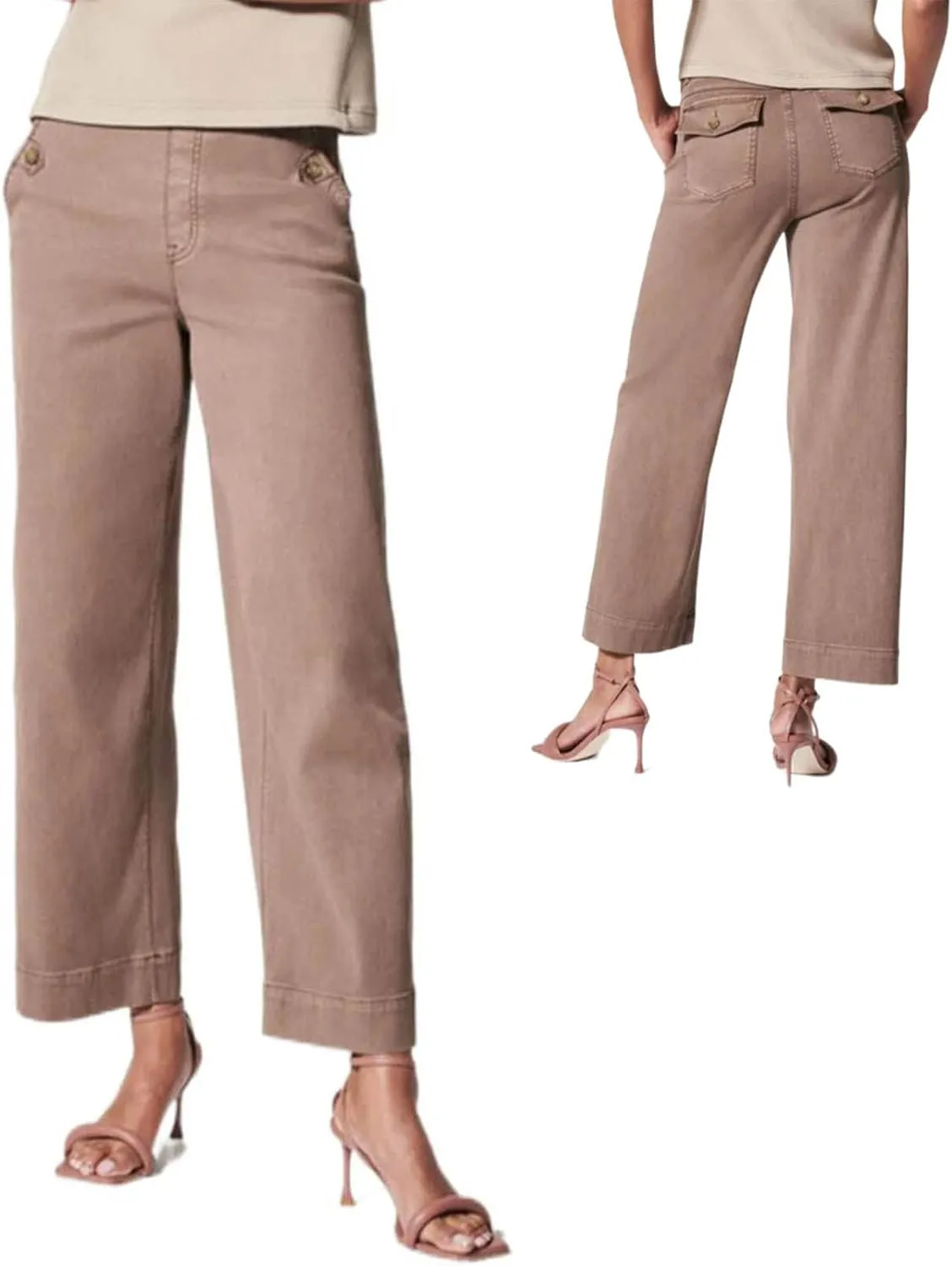 Women High Waist Casual Wide Leg Long Palazzo Pants Trousers Comfy Work Dress Pants Lounge Yoga Capris Pants