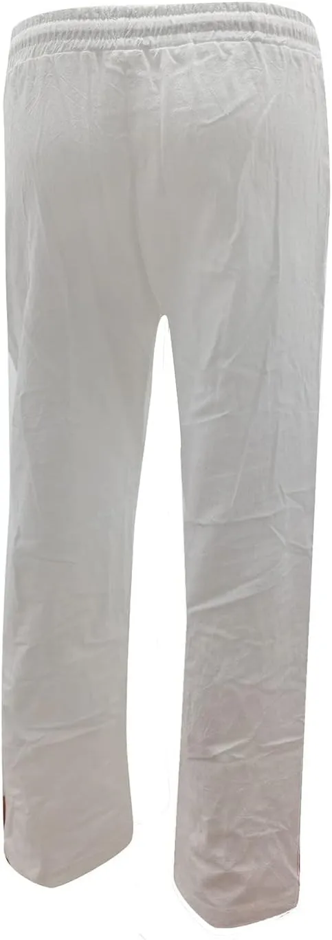Women High Waisted Wide Leg Pants Casual Drawstring Elastic Trousers Comfy Straight Leg Cotton Jogging Pants for Women
