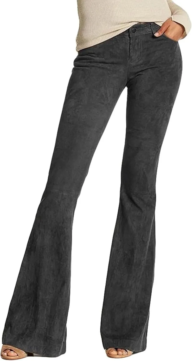 Womens Flare Leggings Straight Leg Classic Dress Pants for Women Light Strechy Yoga Lounge Palazzo Pants with Pockets
