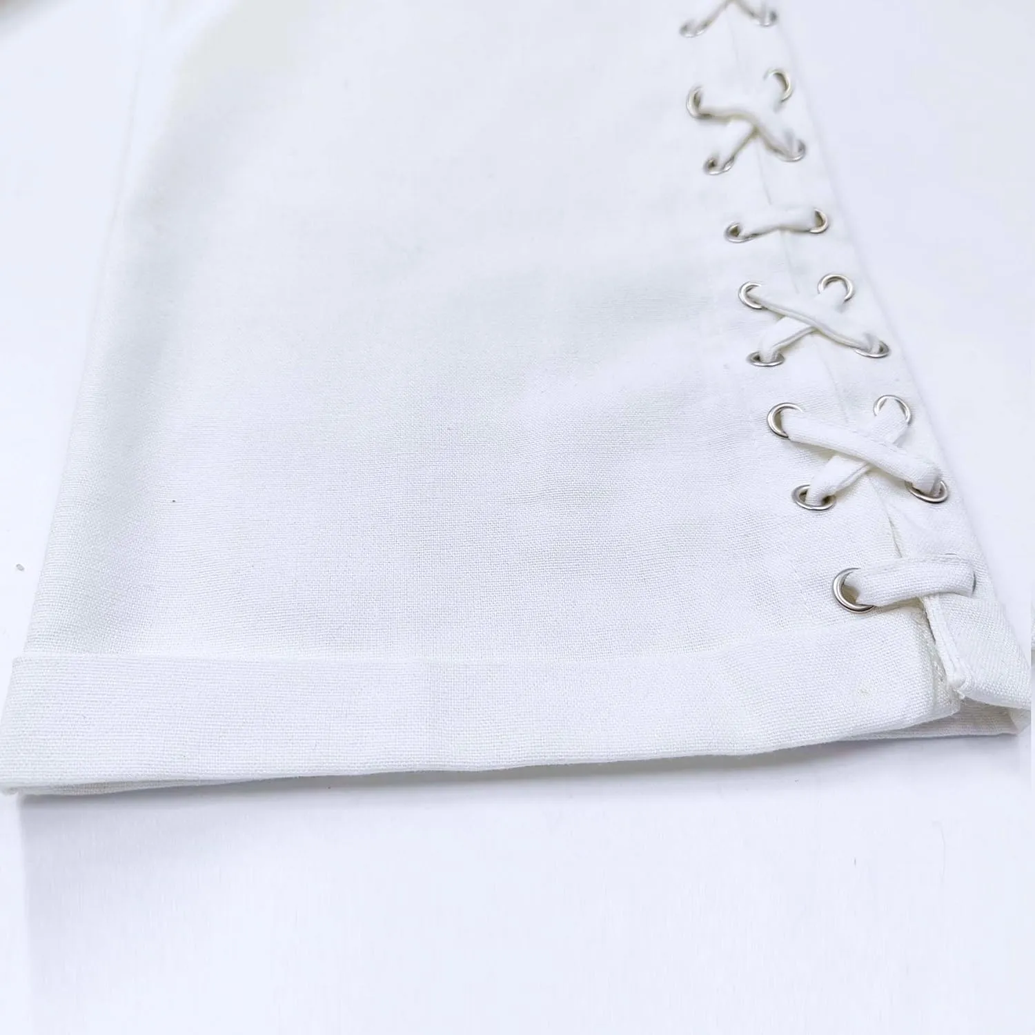 Womens Linen Pants with Pockets High Waist Comfy White Casual Pants Lightweight Loose Trousers
