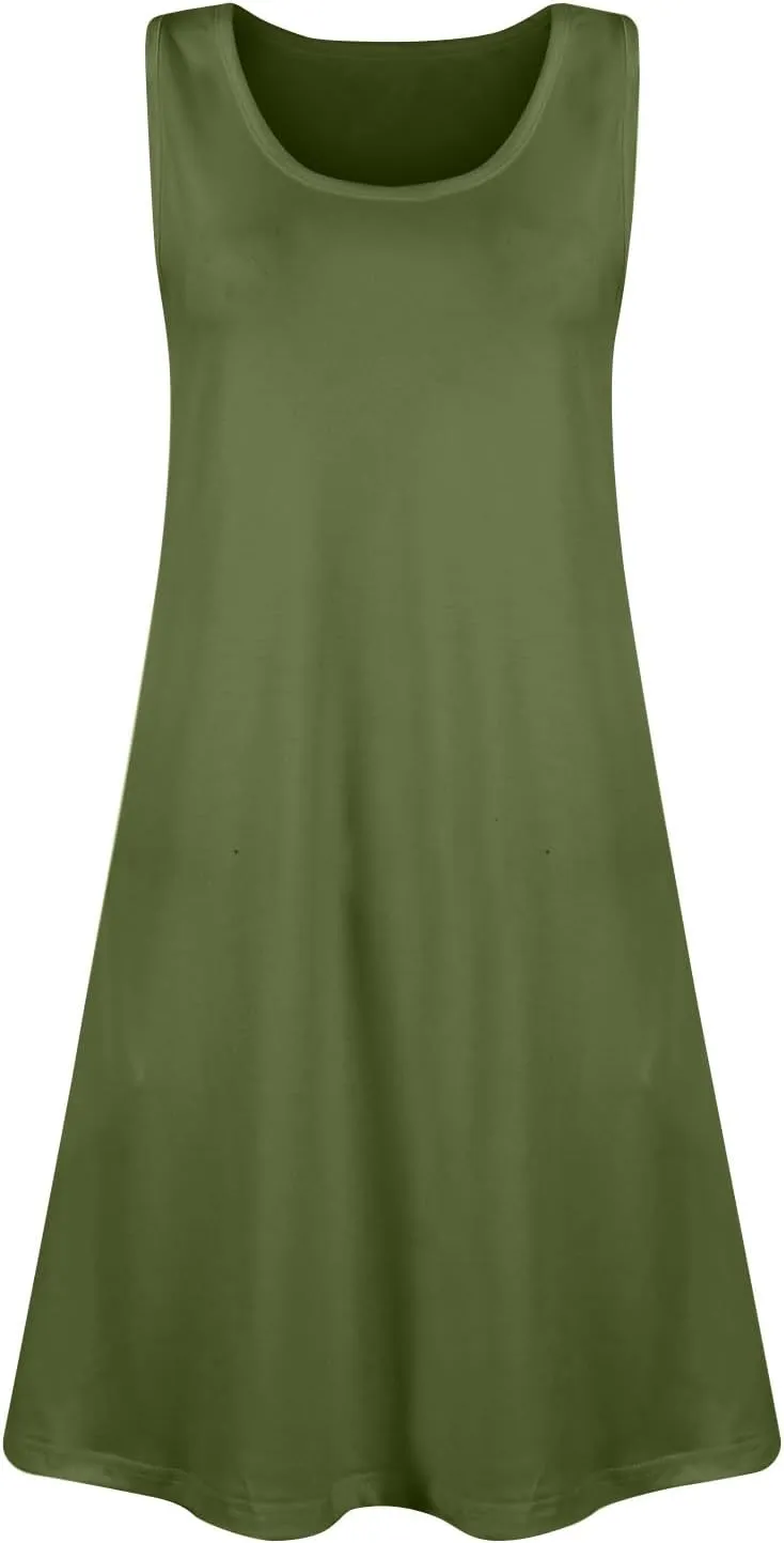 Women's Sleeveless Casual Summer Dress with Pockets Loose Fit A-Line Summer for Beach, Vacation, and Daily Wear