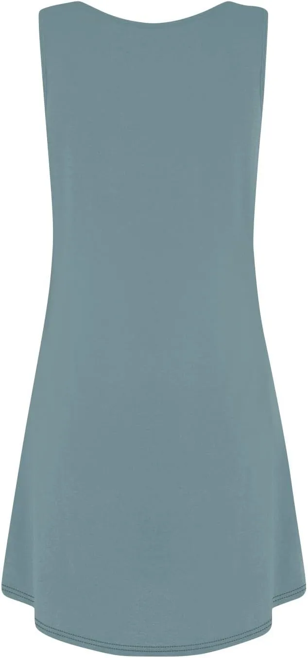 Women's Sleeveless Summer Dress with and Butterfly Print Casual Loose Fit for Beach and Daily Wear