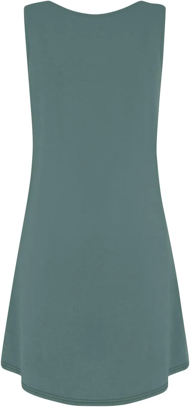 Women's Sleeveless Summer Dress with and Butterfly Print Casual Loose Fit for Beach and Daily Wear