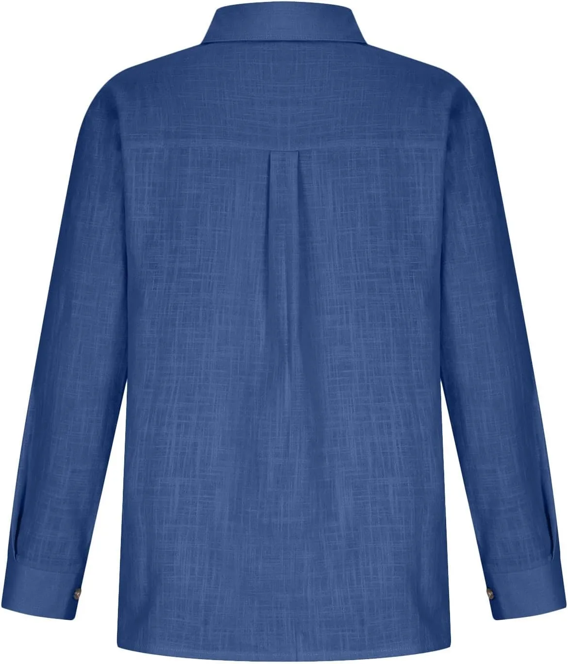 Women's Striped Button Up Blouse Trendy Business Tops Dressy Soft Cotton Linen Tops Casual Long Sleeve Tops Fall Shirt