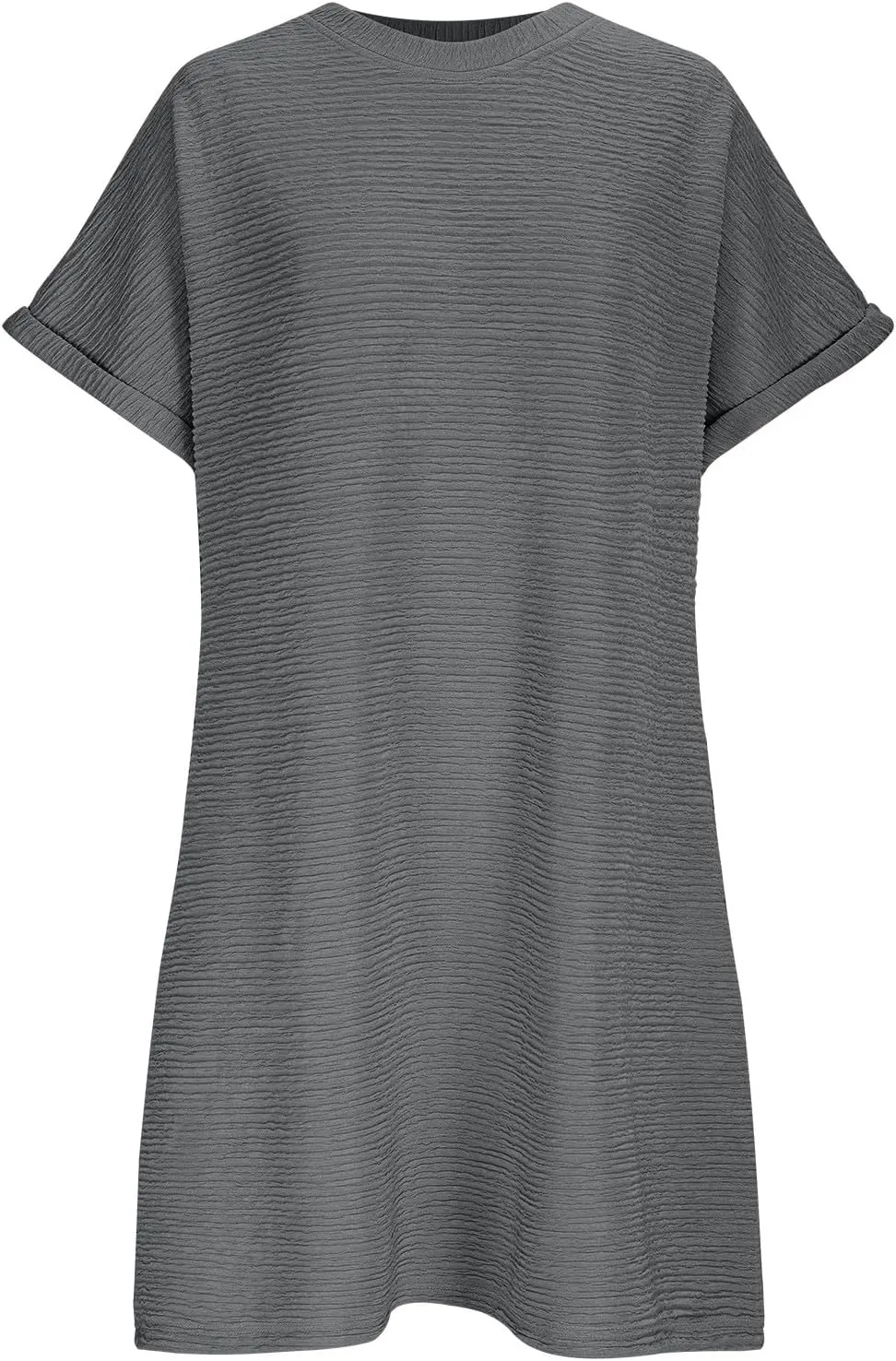 Womens Summer Dresses Fashion 2025 Short Sleeve Crewneck Mini Shirt Dress Casual Beach Vacation Sundress with Pocket
