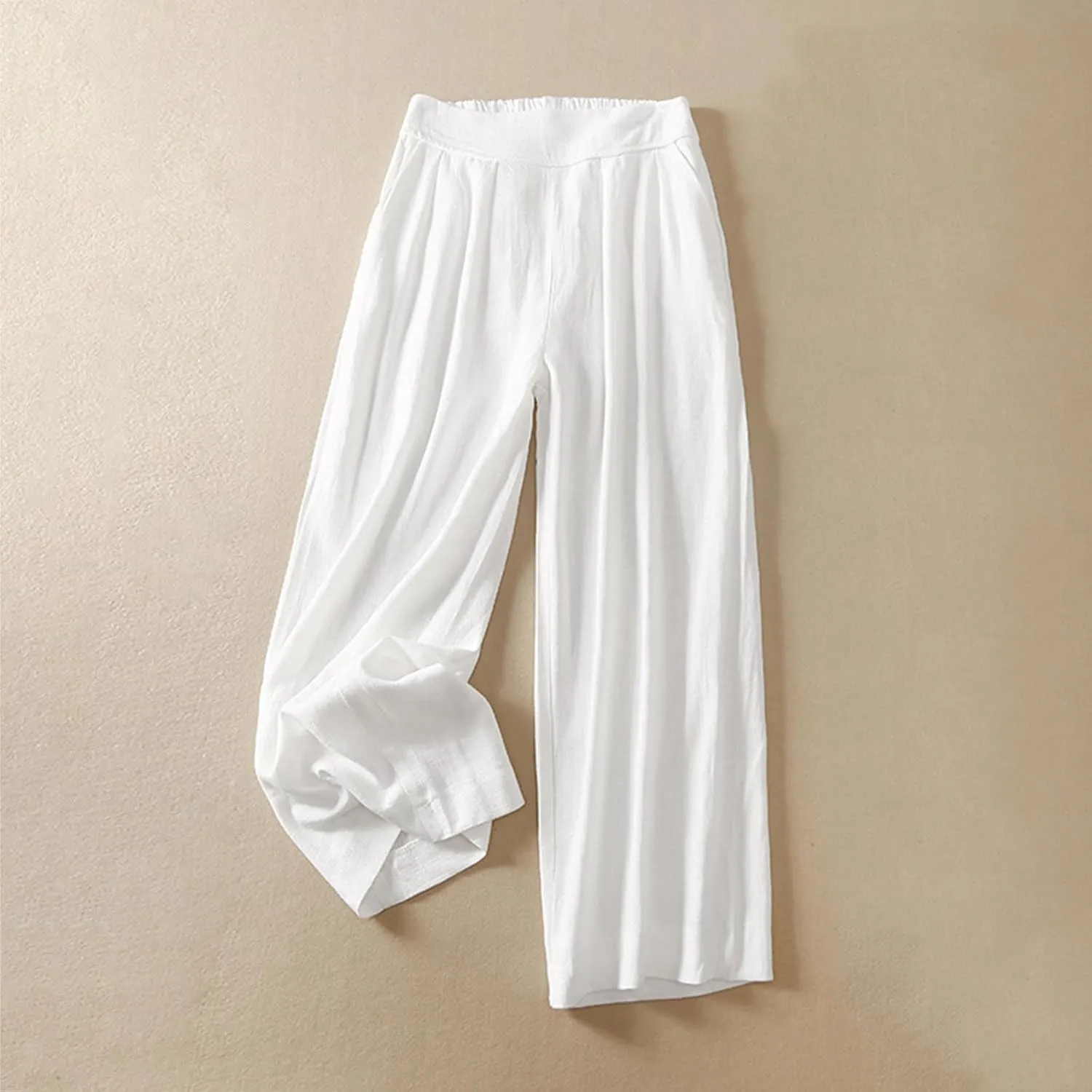 Women's Wide Leg Pants with Pockets High Waist Loose Casual Trousers Business Casual Pants Elegant Vacation Pants