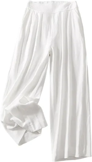 Women's Wide Leg Pants with Pockets High Waist Loose Casual Trousers Business Casual Pants Elegant Vacation Pants