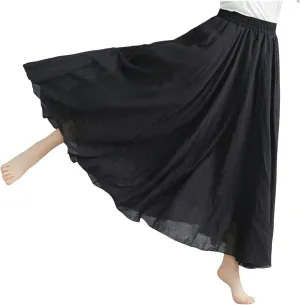 Wrap Around A Line Linen Skirt, Skirts for Women Cotton Linen Bohemian Long Skirt, Summer Vintage Linen Skirts for Women UK
