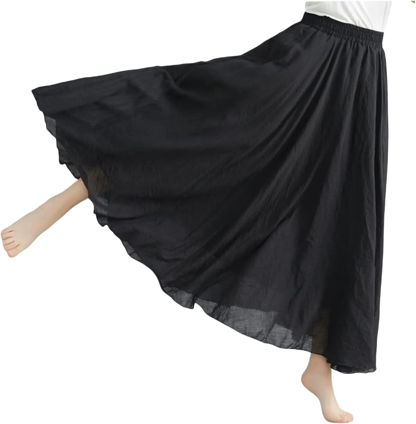Wrap Around A Line Linen Skirt, Skirts for Women Cotton Linen Bohemian Long Skirt, Summer Vintage Linen Skirts for Women UK