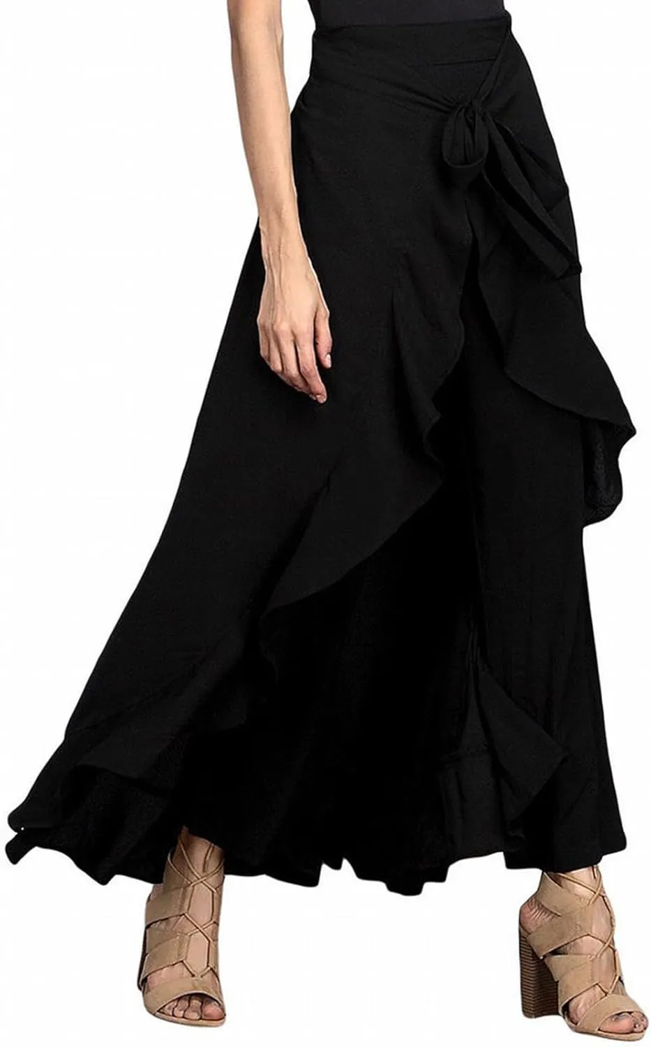 YOLAI Dance Pants for Women Baggy Women's Print Stretch Bell Bottom Flare Palazzo Pants Trousers