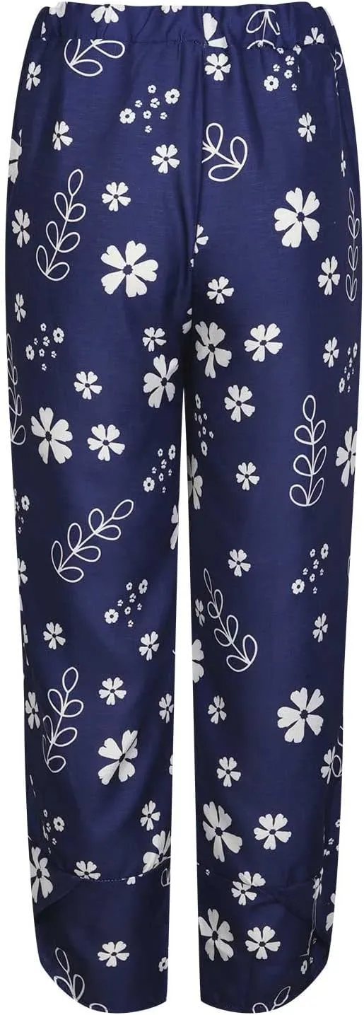 ZDRZK Capri Linen Pants Women Summer Casual High Waist Wide Leg Cropped Pant Loose Fit Beach Pant Trousers Plus Size